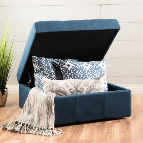 In Navy Blue Fabric: Contemporary Design, Storage Compartment, Rolling Mobility For Home Elegant : , With And Ample Interior Space