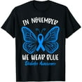 thumbnail image 1 of In November We Wear Blue Diabetes Awareness Ribbon Butterfly T-Shirt, 1 of 4
