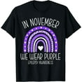 thumbnail image 1 of In November We Wear Purple Rainbow Epilepsy Awareness Month T-Shirt, 1 of 4