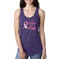 thumbnail image 1 of In October We Wear Pink Awareness Ladies Racerback Tank Top, Purple Rush, X-Large, 1 of 3