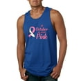 thumbnail image 1 of In October We Wear Pink Awareness Mens Graphic Tank Top, Royal, X-Large, 1 of 3