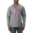 thumbnail image 1 of In October We Wear Pink Awareness Mens Long Sleeve Shirt, Heather Grey, Small, 1 of 3