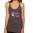 thumbnail image 1 of In October We Wear Pink Awareness Tri-Blend Racerback Tank Top, Brown, Large, 1 of 3