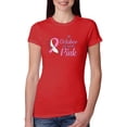 thumbnail image 1 of In October We Wear Pink Awareness Womens Slim Fit Junior Tee, Red, 2XL, 1 of 3