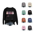 thumbnail image 1 of In October We Wear Pink Cancer Awareness Halloween Sweatshirts for Women Crewneck Graphic Sweatshirt Pullover, 1 of 4