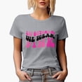 thumbnail image 1 of In October, We Wear Pink, Breast Cancer Awareness Quote, Groovy Retro Wavy Text Merch Gift, Heather Grey T-Shirt, 2XL, 1 of 5