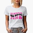 thumbnail image 1 of In October, We Wear Pink, Breast Cancer Awareness Quote, Groovy Retro Wavy Text Merch Gift, White T-Shirt, Small, 1 of 5