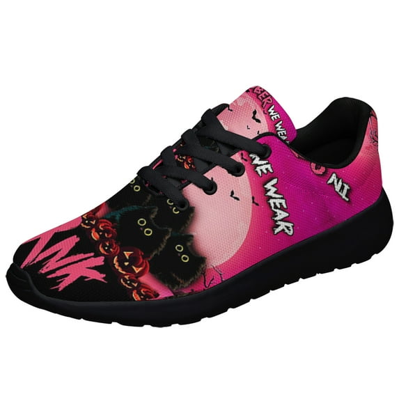 In October We Wear Pink Breast Cancer Awareness Shoes Sneakers for Women Men Black Size 8