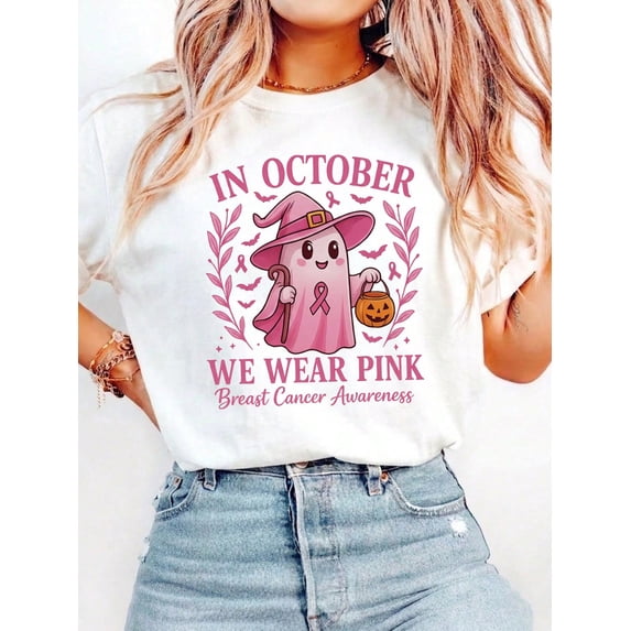 In October We Wear Pink Breast Cancer Awareness Unisex T-Shirt