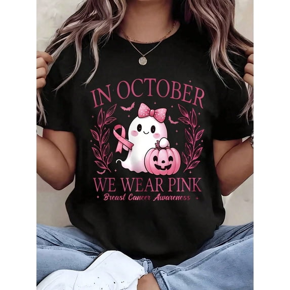 In October We Wear Pink Breast Cancer Awareness Unisex T-Shirt