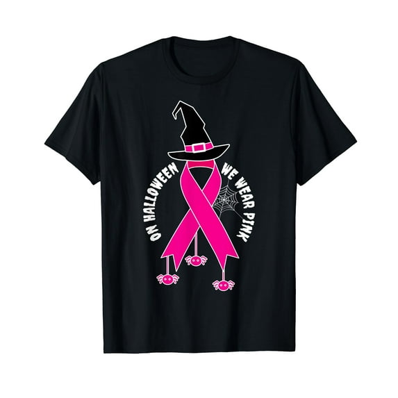 Halloween Witch Wear Pink Cool Breast Cancer Awareness Gifts T-Shirt