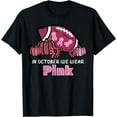 thumbnail image 1 of In October We Wear Pink Football Breast Cancer Awareness T-Shirt, 1 of 4