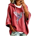 thumbnail image 1 of In October We Wear Pink Shirt 3/4 Sleeve Pink Ribbon Breast Cancer Awareness Tops Pink Ribbon Hummingbird Breast Cancer Print Hoodies, 1 of 5