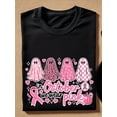 thumbnail image 1 of In October We Wear Pink Shirt Pink Ghost TShirt Breast Cancer Awareness Month Tee, Pink Ribbon Gift, Breast Cancer Support Short Sleeves, 1 of 9