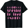 thumbnail image 1 of In October We Wear Pink Sign Language Breast Cancer Support Funny Creative Graphic T-Shirt, 1 of 3