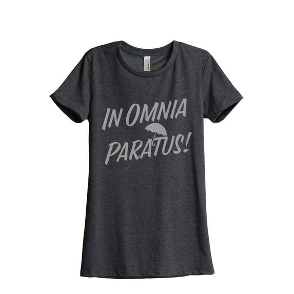 In Omnia Paratus Women's Fashion Relaxed T-Shirt Tee Charcoal Grey Small