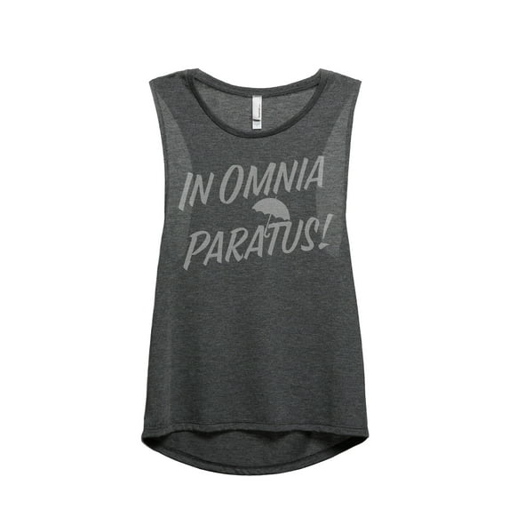 In Omnia Paratus Women's Fashion Sleeveless Muscle Tank Top Tee Charcoal Grey Small
