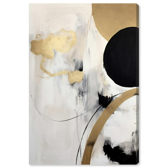 In Orbit Canvas Elegant White and Gold Art by Art Remedy, Gallery Wrapped, 36" x 54"