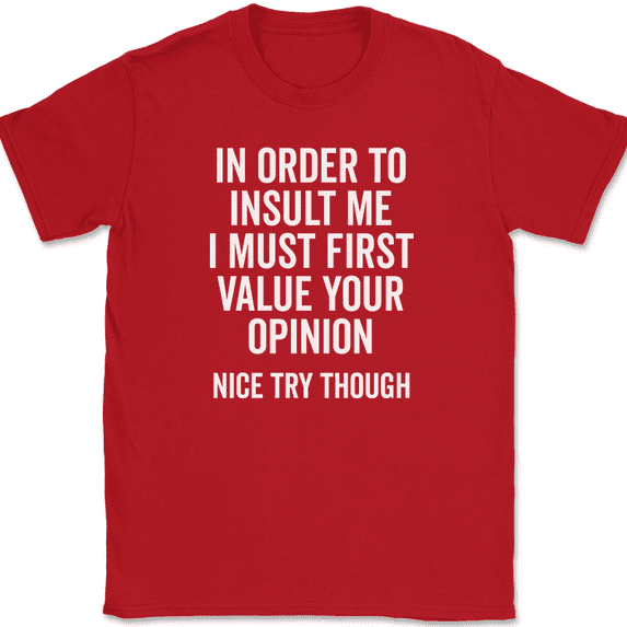 In Order To Insult Me T-Shirt Funny Rude Sarcastic Humor Text Tee - Red, 3XL