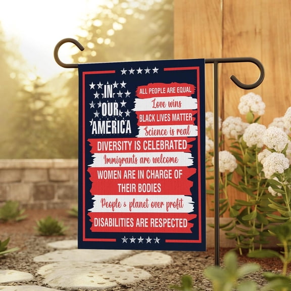 In Our America Garden Flag, Political Yard Flag, Democrat Flag, Election Flag, Progressive Politics Flag, Home Garden Decor