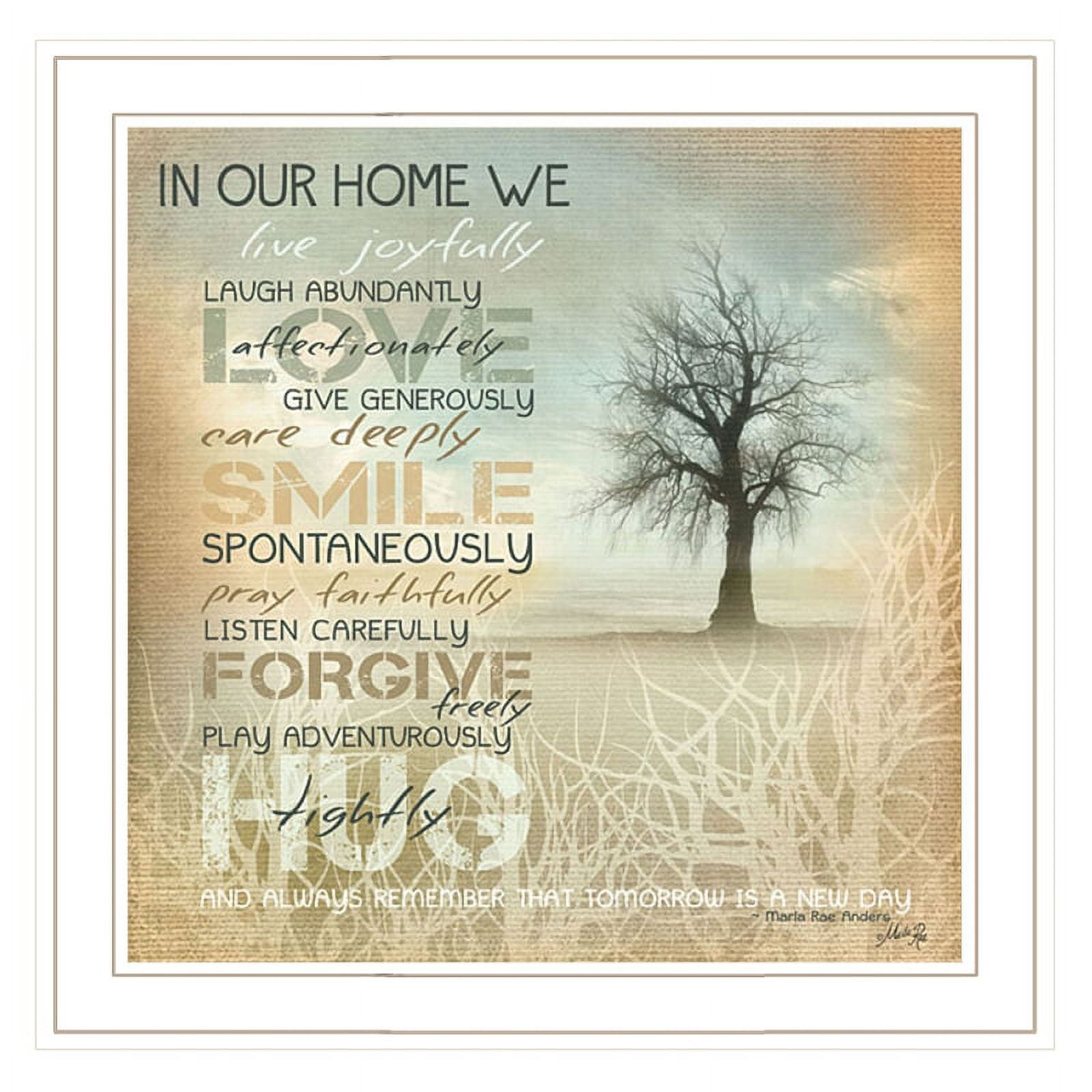 Inspirational Multicolor Print with White Frame, 21" x 21"