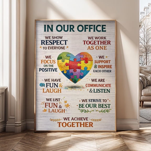 In Our Office Wall Art, Teamwork Poster, Workplace Values Print, Office Rules, Poster Only