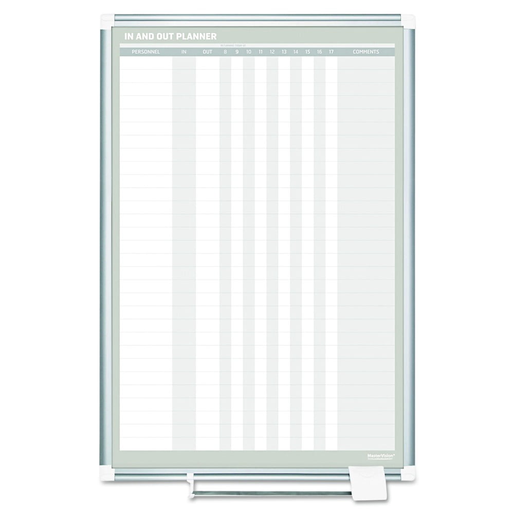 MasterVision In/Out Magnetic Dry-Erase Board, Vertical Format, 36" X 24", Aluminum Frame