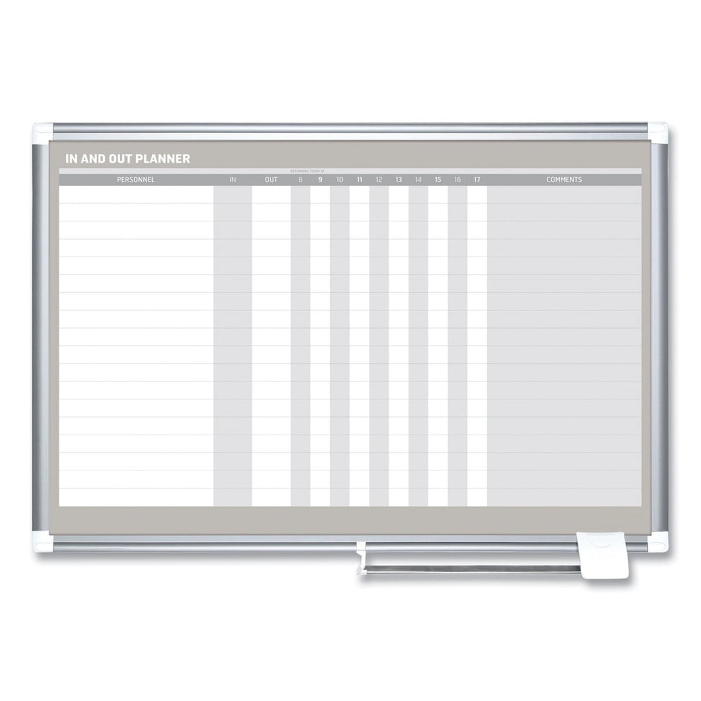 In-Out Magnetic Dry Erase Board 36x24, Silver Frame