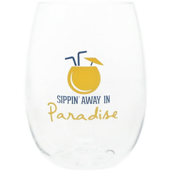 In Paradise - 14 oz Tritan Stemless Wine Glass