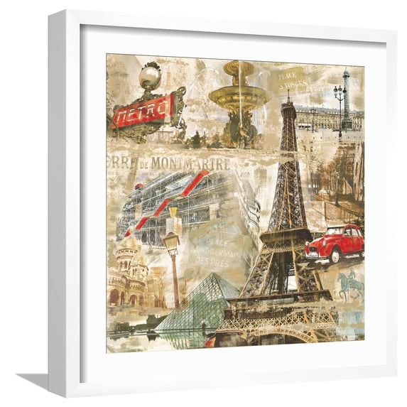 Art.com In Paris Art Print by Tyler Burke, White Frame Wall Art, 21" x 21"