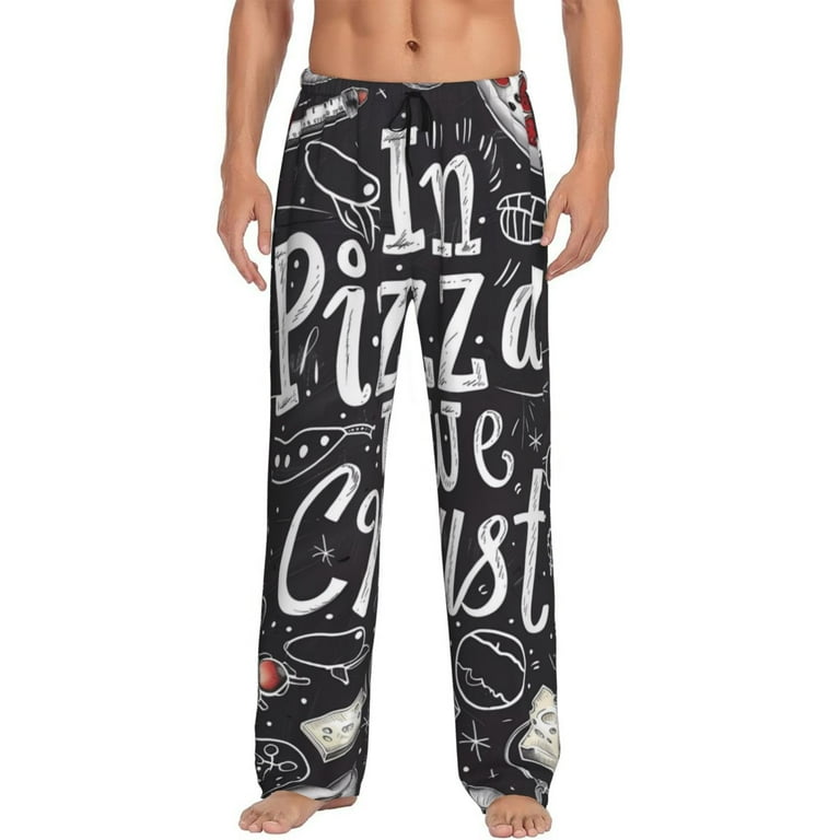 In Pizza We Crust Art Mens Pajama Pants Bottoms with Pockets Soft Comfort Sleep Pants for Men Mens Pj Pants Lounge Pants Walmart
