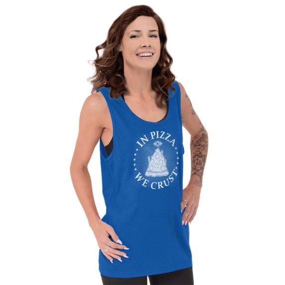 In Pizza We Crust Funny Food Pun Tank Top T Shirts Men Women Brisco Brands M