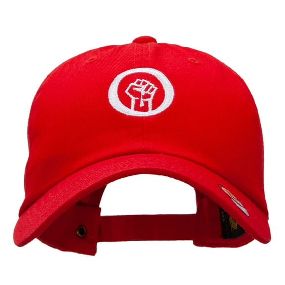 In Power Fist Embroidered Cotton Twill Cap - Red OSFM