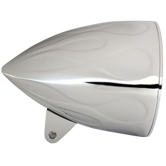 In Pro Car Wear HB54210 5.75 in. Flamed Headlight Bucket, Chrome - Sleek, No Visor, Sunset Boulevard