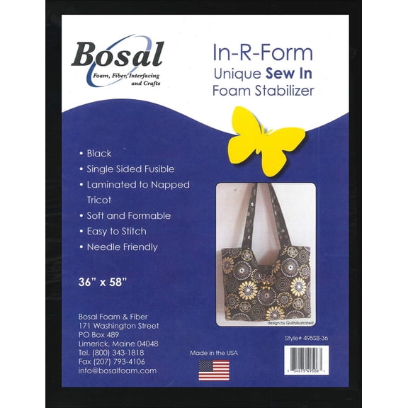In-R-Form Single Sided Fusible Foam Stabilizer Black 58in x 36in