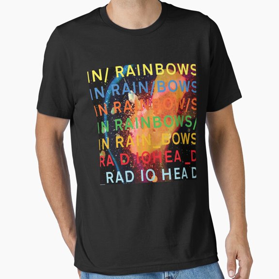 In Rainbows HQ Art Alternative Rock Text Grid Geometric Tee T-Shirt