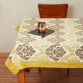 thumbnail image 1 of In-Sattva Home 100% Cotton Contrast Brocade Print Washable Rectangular Table Cover Cloth; Rectangular 60 X 90; Seats Table for 6; Olive, 1 of 3