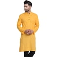thumbnail image 1 of In-Sattva Men's Indian Banded Classic Collar Pure Cotton Long Kurta Tunic, 1 of 3