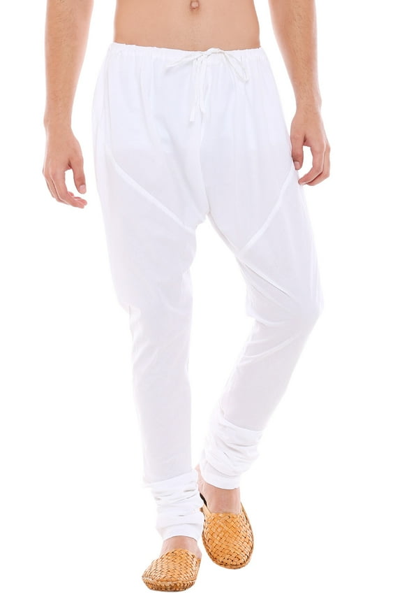 Men's Traditional Indian Style Pure Cotton Solid Churidaar Pants