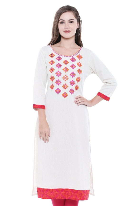 Women's Embroidered Classic Indian Summer Kurta Tunic