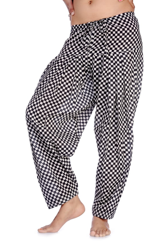 Women's Indian Checkerboard Print Patiala Pants