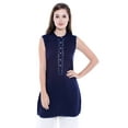 thumbnail image 1 of In-Sattva Women's Indian Summer Patterned Placket Sleeveless Kurta Tunic, 1 of 5