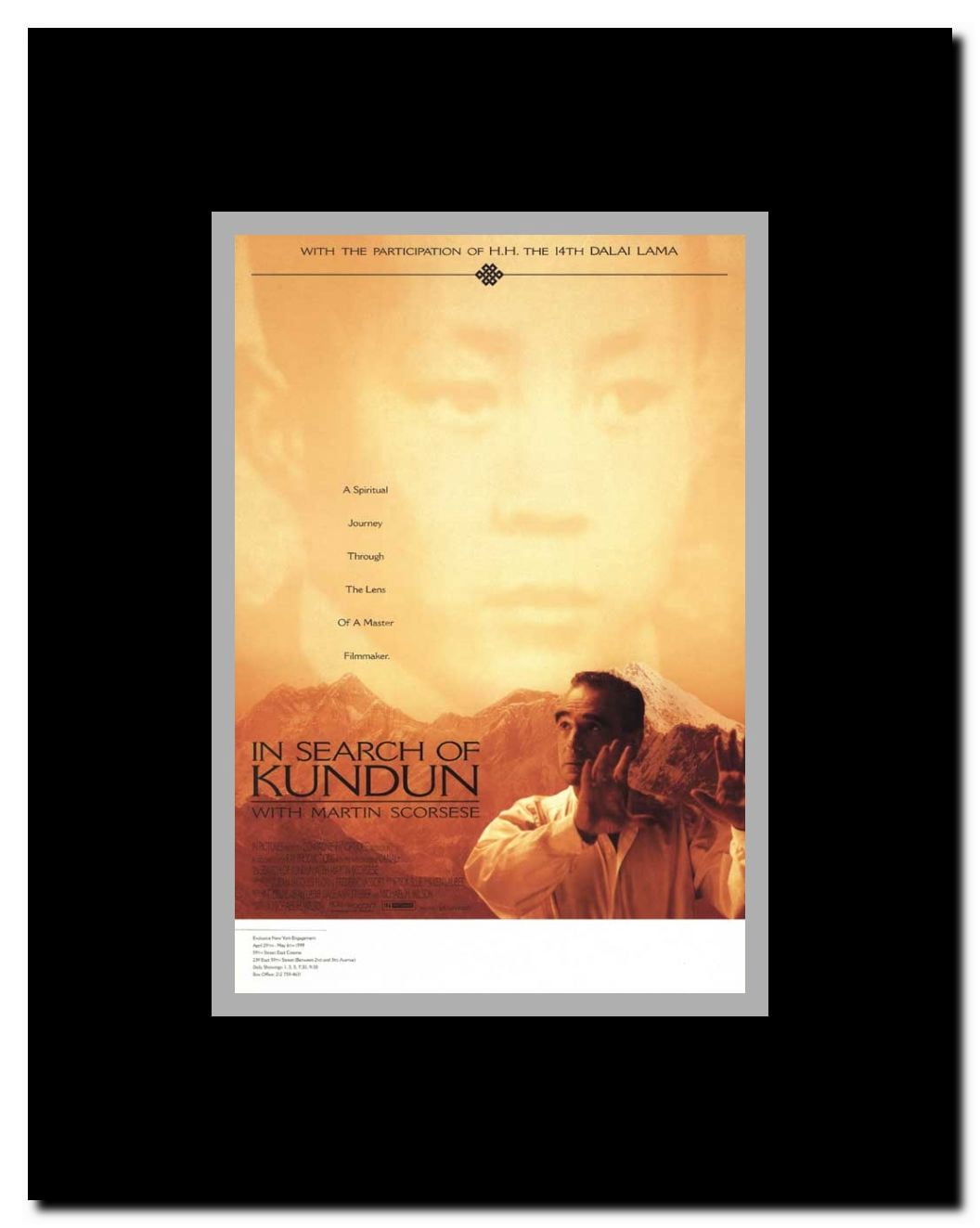 In Search Of Kundun with Martin Scorsese Framed Movie Poster