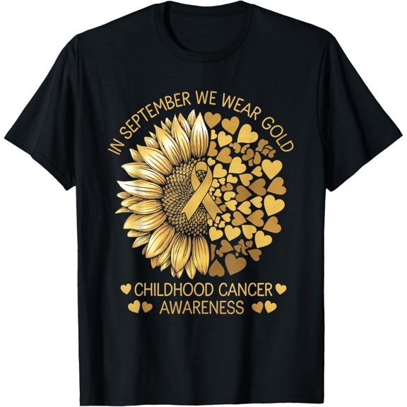In September We Wear Gold Childhood Cancer Awareness T-Shirt
