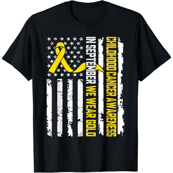 In September We Wear Gold Childhood Cancer Awareness T-Shirt