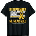thumbnail image 1 of In September we Wear Gold Us Flag Childhood Cancer Awareness T-Shirt, 1 of 4