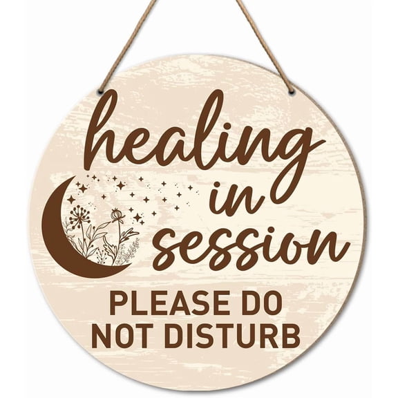 In Session Do Not Disturb Sign for Therapists, Estheticians, Spa & Office - Healing Session Door Hanging Sign