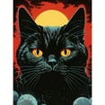 thumbnail image 1 of In the Shadow of the Celestial Black Cat Vintage Pulp Art Sci-Fi Cover Artwork Red Yellow Blue Solar Eclipse Large Wall Art Poster Print Thick Paper 18X24 Inch, 1 of 5