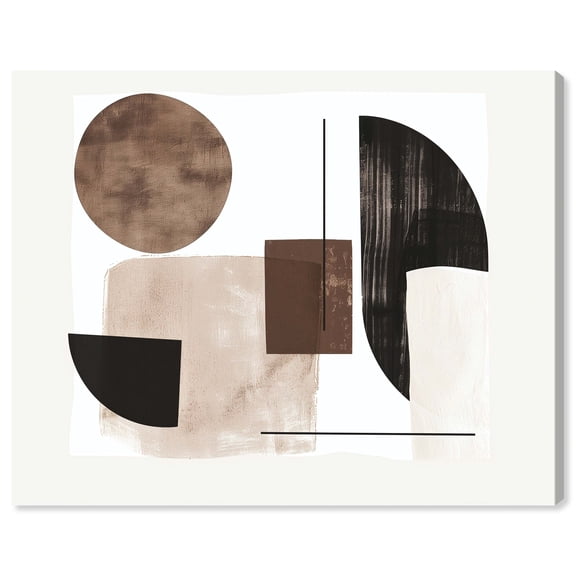 In Shapes And Earth Tones Modern Earth Tone Abstracts Canvas Wall Art by Art Remedy, Gallery Wrapped, 20"x16"