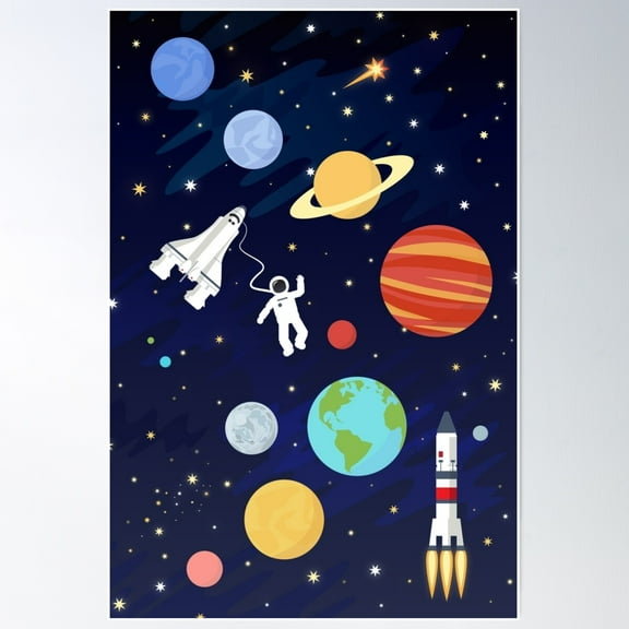 In Space Poster Wall Art, Modern Wall Decor For Living Room Bedroom, 24x36 UNFRAMED
